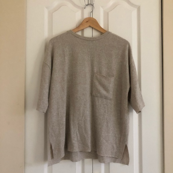 Zara 3/4 Sleeve Oversized Cream Sweater - Picture 1 of 4